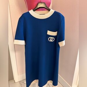 Gucci Navy and Cream Knit Pocket Detail